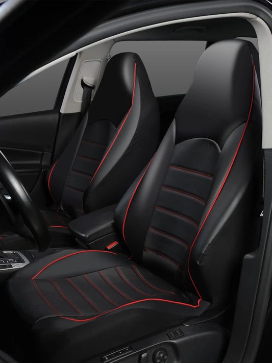 2 Front Universal PU Leather Car Seat Covers High Back Bucket Seat Cover Set for Most Cars, Trucks, SUVs and Van