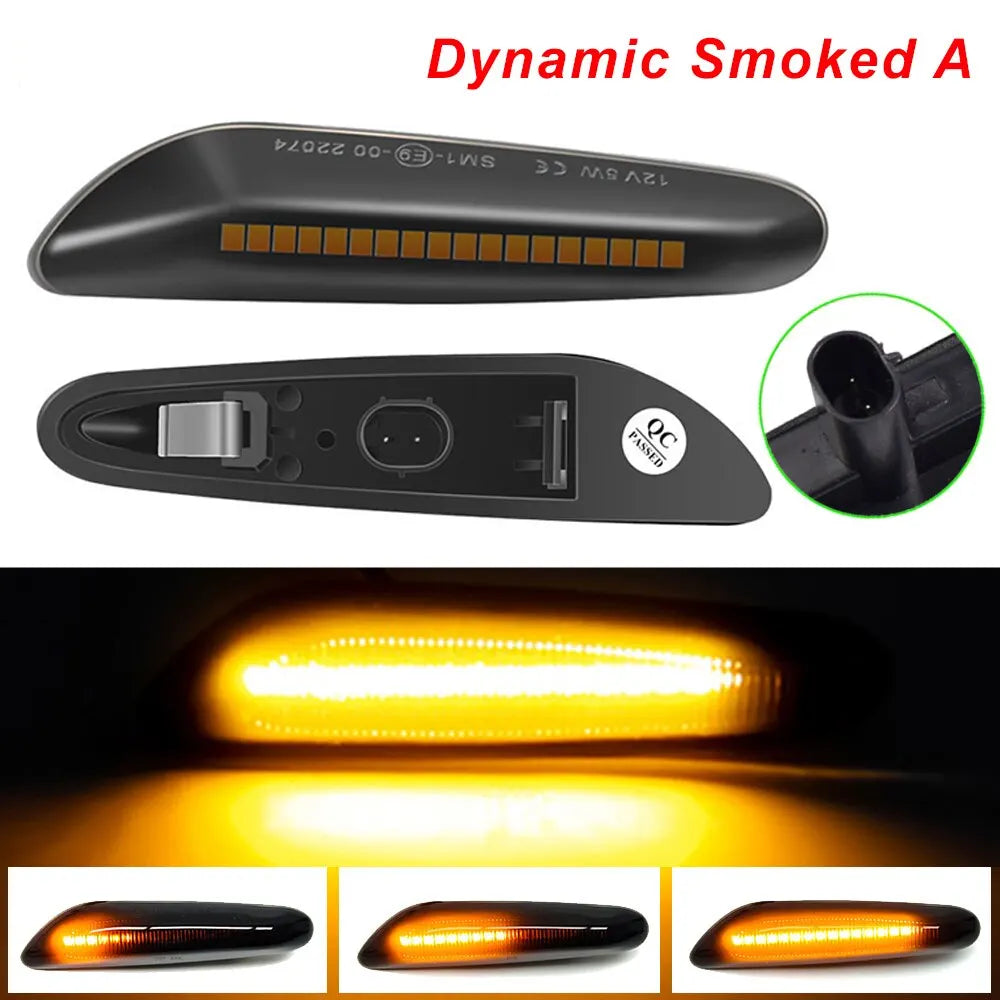 2pcs for BMW Led Dynamic Side Marker Turn Signal Light Sequential Blinker Light for E90 E91 E92 E93 E60 E87 E82 E46 Error Free