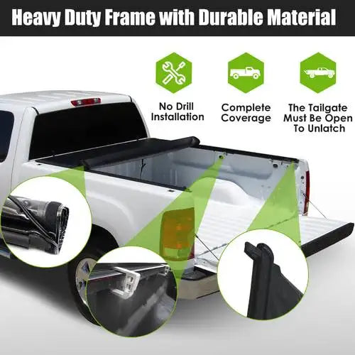 5.5ft Roll Up Truck Bed Tonneau Cover for 07-13 Toyota Tundra