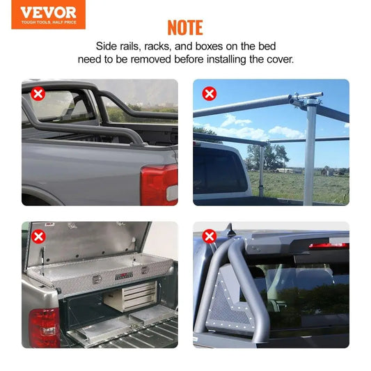 Quad-Fold Tonneau Cover Truck Bed Cover for 2002 -2024 Dodge Ram 1500 PVC