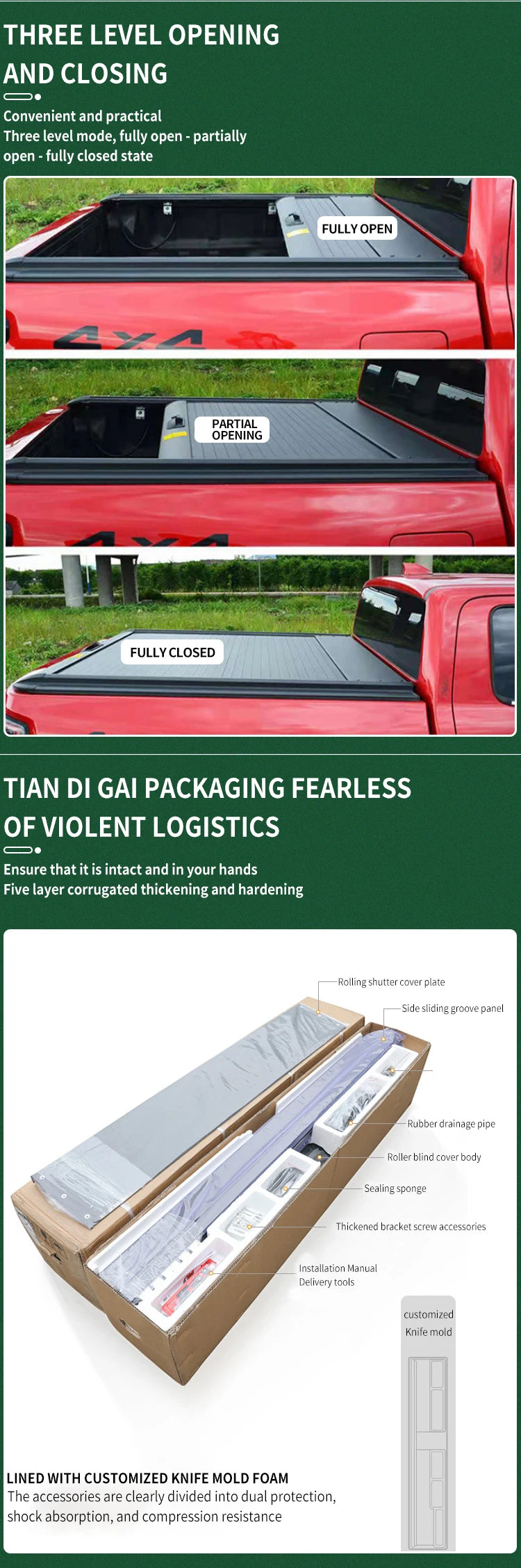 Aluminum Hard Retractable Truck Pickup Bed Cover For Toyota Hilux Revo Rocoo Vigo Tundra Tacoma V6 V8 4WD