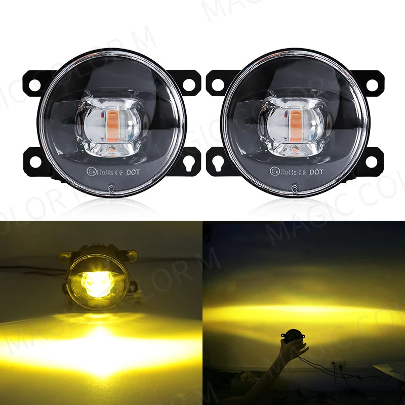 LED Fog Light For Citroen Ford Honda Suzuki Isuzu Mitsubishi Renault Auto Car Fog Lamp 8000LM 30W White Yellow 12V Waterproof