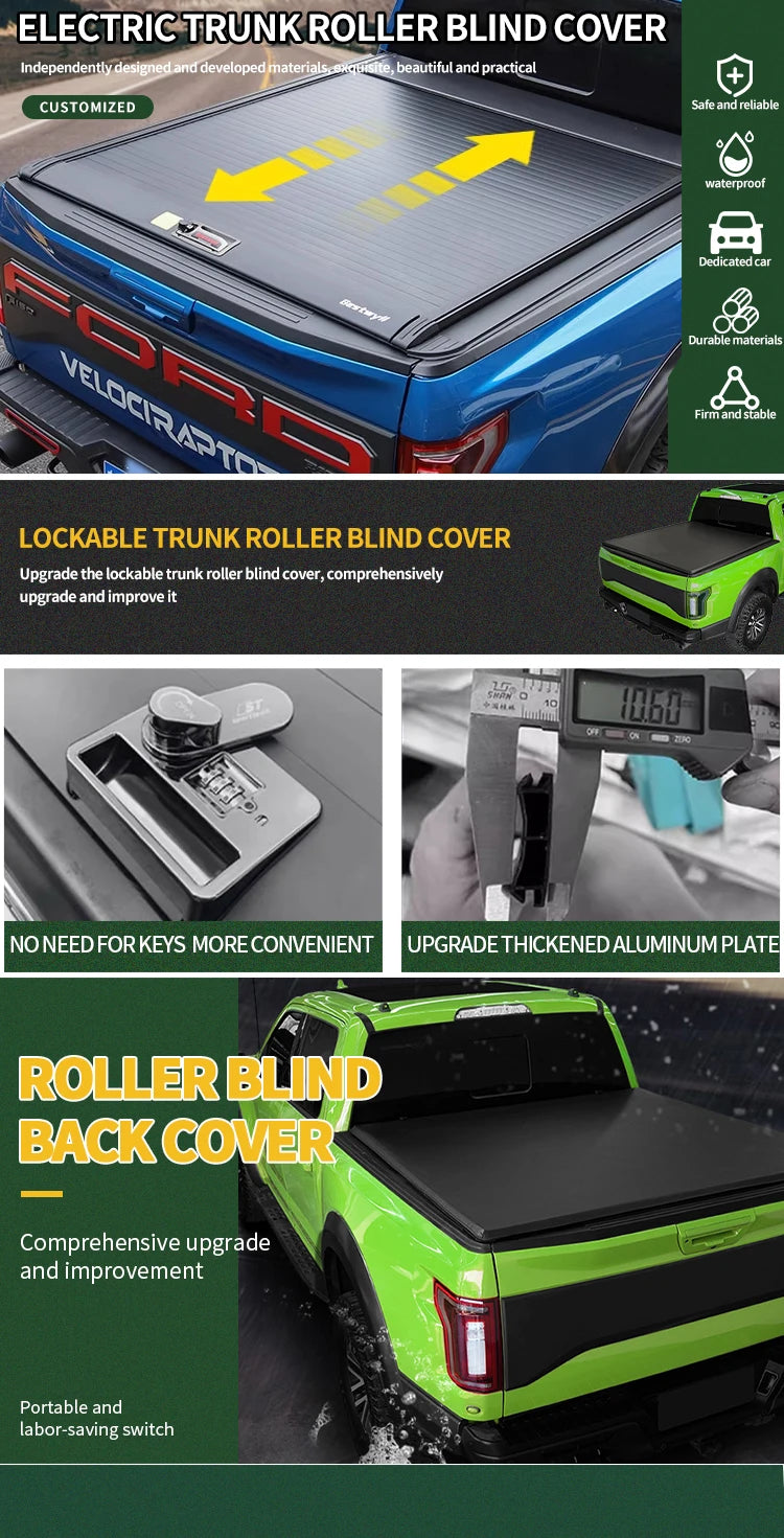 Aluminum Hard Retractable Truck Pickup Bed Cover For Toyota Hilux Revo Rocoo Vigo Tundra Tacoma V6 V8 4WD