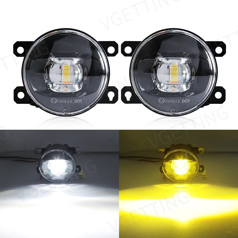 LED Fog Light For Citroen Ford Honda Suzuki Isuzu Mitsubishi Renault Auto Car Fog Lamp 8000LM 30W White Yellow 12V Waterproof